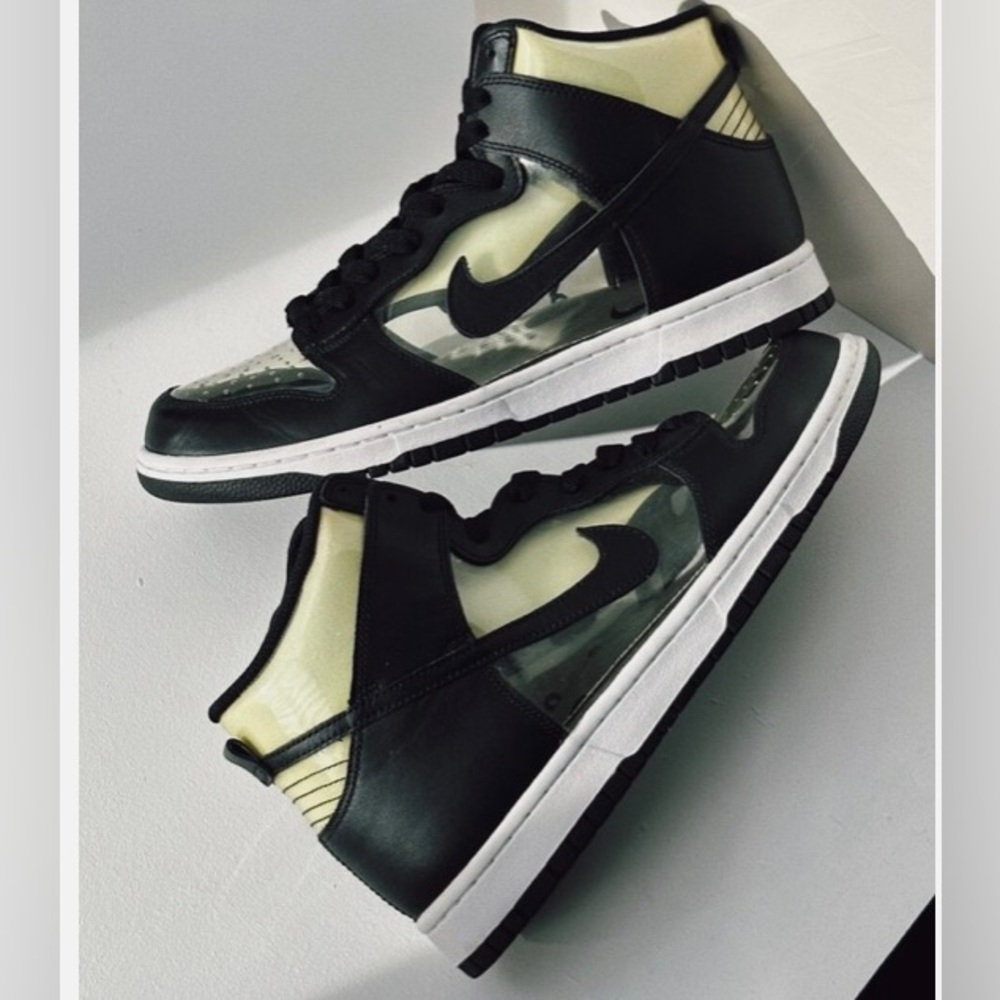 Comme des Garcons x Nike Dunk High “clear” Black and White High-Top Sneakers